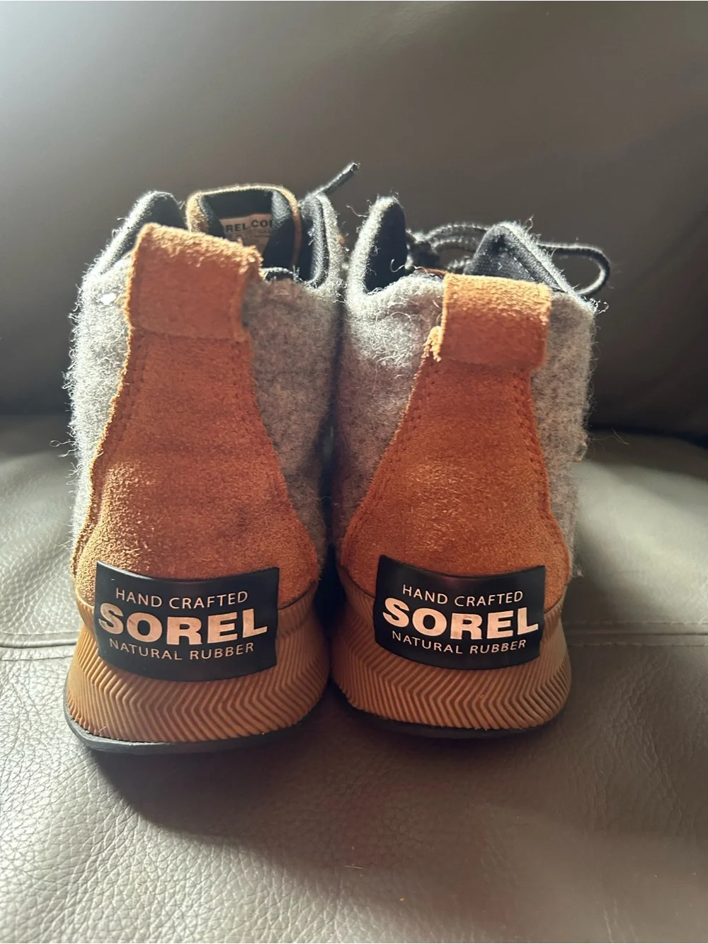 Sorel Women's Black Gray and Tan Winter Rain Boots